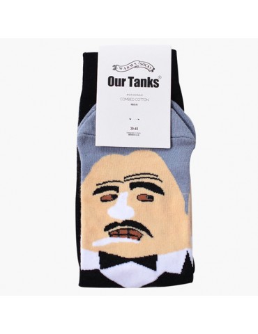 Men Women Breathable Cotton Middle Tube Socks Funny Cartoon Print Socks