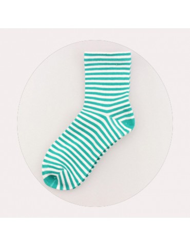 Women Simple Wool Wild Socks Stripe Mid-tube Warm Casual Soft Socks