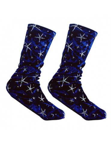 Women Shiny Star Socks Velvet Stretch Long Tube Socks Casual Pile Heap Socks