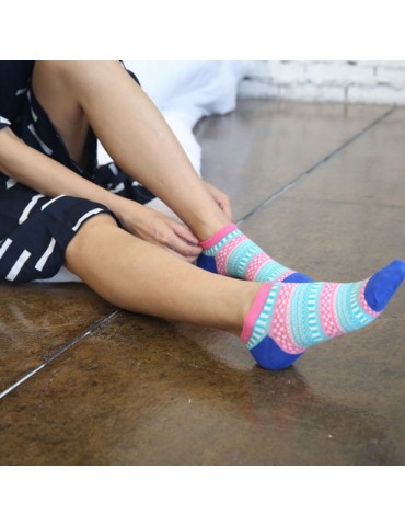 Women Cotton Breathable Folk-Custom Ankle Socks Casual Non-slip Boat Socks