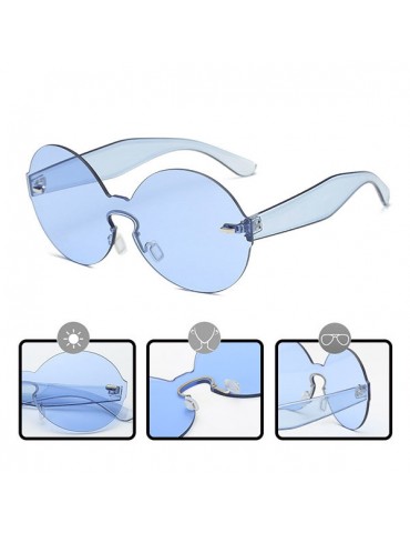 Women Summer Round Frame Sunglasses Outdoor Casual Ocean Lens Glasses